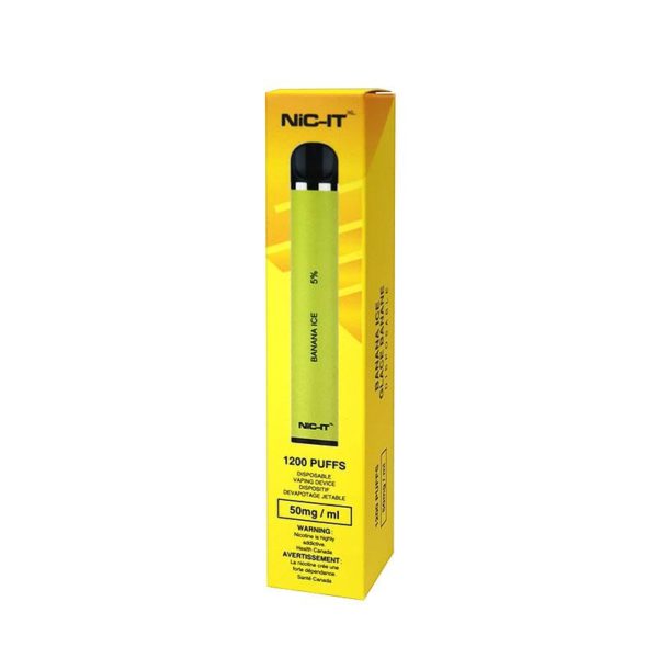 Banana Ice Flavours NiC-IT XL Disposable Vape Device with 5% or 2% nic salt strength